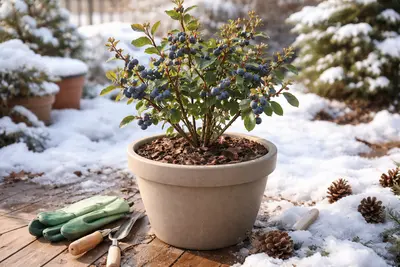 ブルーベリーの育て方：鉢植えの冬越し対策